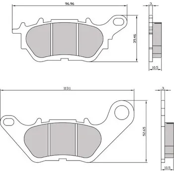 Brzdová destička RMS brzdové destičky 225103650 zadní homologated organic