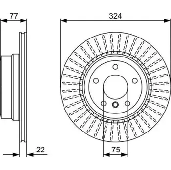 Brzdový kotouč BOSCH Brzdový kotouč větraný Ø324mm 0 986 479 569