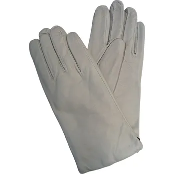 Rukavice Kožené hladké dámské rukavice Junek s gumičkou pod palcem světle šedé Velikost: 8,5