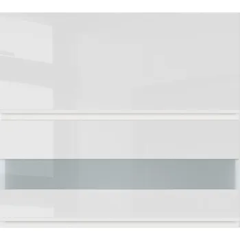 Kuchyňská skříňka Black red white Horní prosklená výklopní skříňka kuchyně Sole G2O-80/72-OV/O Barva korpusu skříněk: Šedá grenola, Zvolte barvu dvířek: Bílá lesk