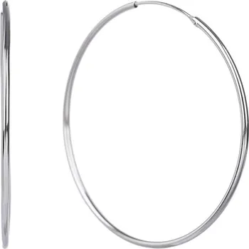 Náušnice Bealio BEALIO Stříbrné náušnice HLADKÉ KRUHY 50 mm 03-05756-1111