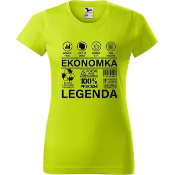 Dámské tričko DOBRÝ TRIKO Dámské tričko s potiskem Ekonomka legenda Barva: Limetková, Velikost: 2XL