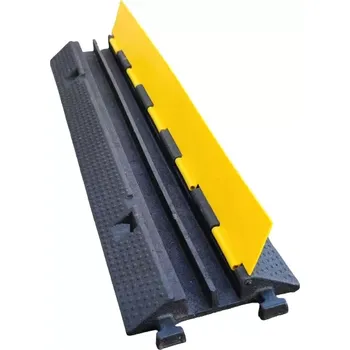 kabelová chránička Černo-žlutý gumový kabelový most s víkem - délka 97 cm, šířka 24 cm, výška 4,5 cm