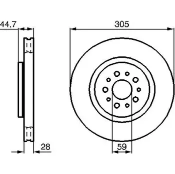 Brzdový kotouč BOSCH Brzdový kotouč větraný Ø305mm 0 986 478 711