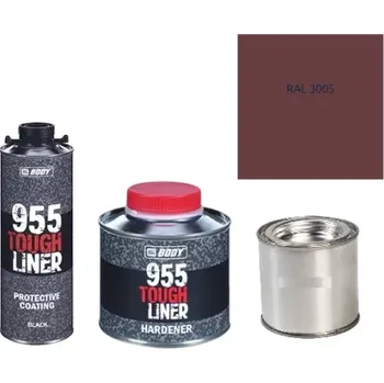 Autolak HB BODY 955 RAPTOR tough liner - 2k polyuretan textura set/báze + tužidlo + barva /RAL 3005 900ml