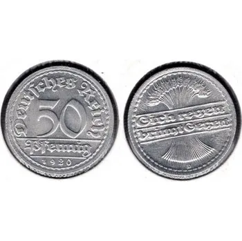 NĚMECKO. 50 Pfennig 1920/D.