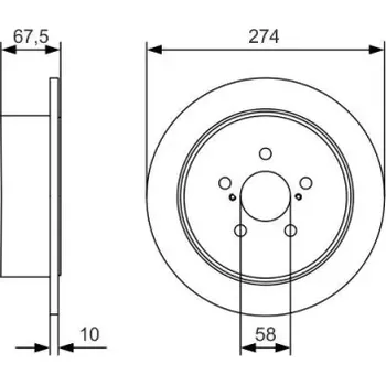 Brzdový kotouč BOSCH Brzdový kotouč plný Ø274mm 0 986 479 A82