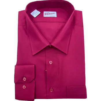 Pánské oblečení Pánská košile s dlouhým rukávem (vínová) - v nadměrné velikosti 4160