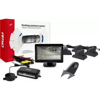 Parkovací asistent AMIO asistenty parkování TFT01 4,3" s kamerou HD-502-IR 4-senzorové černé Truck