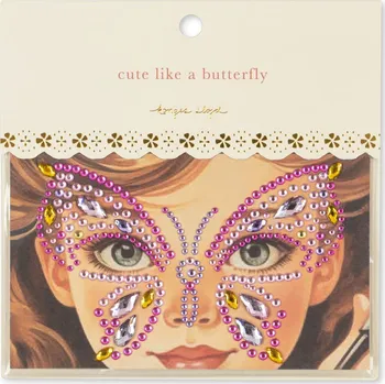 Karnevalová maska Konges Slojd Nalepovací drahokamová maska Butterfly Konges Sløjd Butterfly Face Jewels