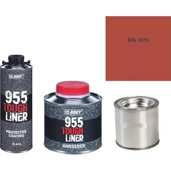 Autolak HB BODY 955 RAPTOR tough liner - 2k polyuretan textura set/bázi + tužidlo + barva /RAL 3016 900ml