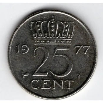 NIZOZEMÍ. 25 cents 1977.