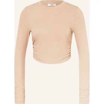 Dámské tričko Reiss Dámské Cropped Tričko S Dlouhým Rukávem, velbloudí, 40