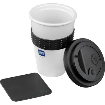 Silwy magnetický porcelánový hrnek na kávu 350 ml s víčkem + podložka