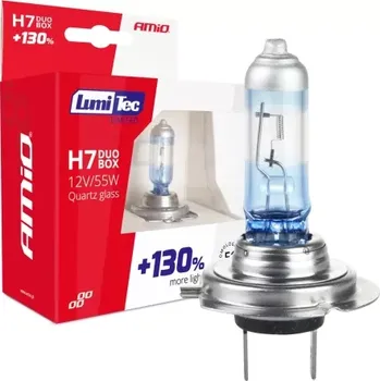 Autožárovka AMIO halogenový DUO blistr (2ks) H7 12V 55W sada LumiTec LIMITED +130%