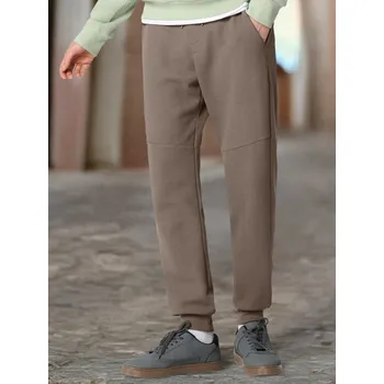 Pánské kalhoty Sinsay - Teplákové kalhoty se širokými nohavicemi - hnědá - 0789Z-84X - 0789Z-84X-L