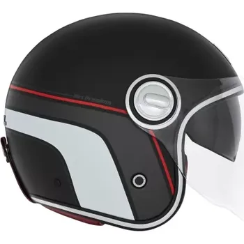 Helma na motorku BRUNOX přilba HERITAGE, NOX PREMIUM (černá matná, červená, bílá, vel. S)