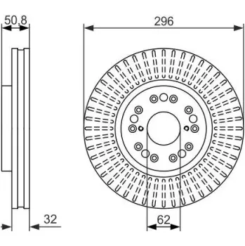 Brzdový kotouč BOSCH Brzdový kotouč větraný Ø296mm 0 986 479 485