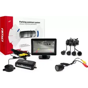 Parkovací asistent AMIO asistenty parkování TFT01 4,3" s kamerou HD-301-IR, 4-senzorové, černé "GOLD"