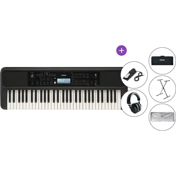 Keyboard Yamaha PSR-E383 DELUXE SET Keyboard s dynamikou Black