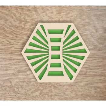 Podtácek Dřevěný podtácek exclusive šestihran - Dekor 6