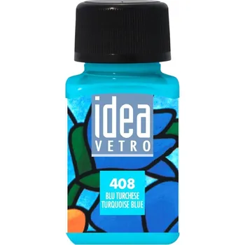 Speciální výtvarná barva Maimeri Idea Vetro Barva na sklo Turquoise Blue 408 60 ml 1 ks