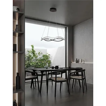 NOVALUCE Závěsné svítidlo JINAL LED závěsné svítidlo černý kov, hliník a silikon 3000K 55W IP20 stmívatelné - NOVA LUCE