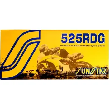 Řetězová sada pro motocykl řetěz 525RDG, SUNSTAR (x-kruh, barva černá, 100 článků)