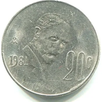 MEXIKO. 20 centavos 1981.