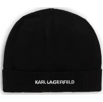 Čepice KARL LAGERFELD K/ESSENTIAL BEANIE VLNĚNÁ ČEPICE 999