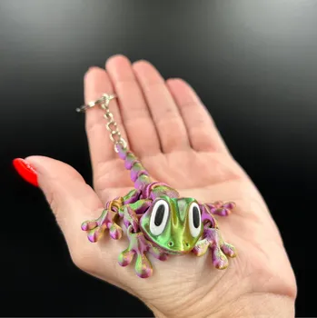 Přívěsek na klíče nebo batoh – zelená/fialová lesk