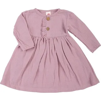 Kojenecké šaty Makoma Mušelínové šaty PUDROVĚ RŮŽOVÉ - 92