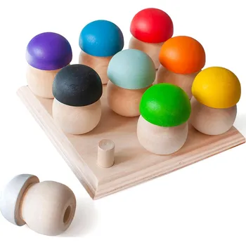 Dřevěná hračka Vzdělávací sada Ulanik Montessori dřevěná hračka "Mushroom meadow 9"
