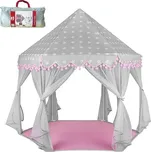 Zámek pro princezny – šedo-růžový šestihranný stan