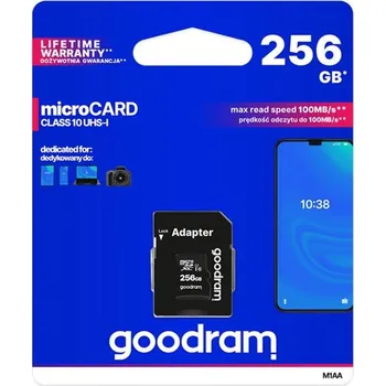 Paměťová karta Karta paměťová GOODRAM micro SD 256 GB s adaptérem