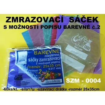 Sáček na potraviny Sáček do mrazáku 40 ks č 2 25x35 cm barevný