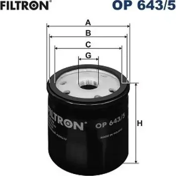 Filtr do auta FILTRON Olejový filtr OP 643/5