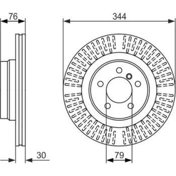 Brzdový kotouč BOSCH Brzdový kotouč větraný Ø344mm 0 986 479 489