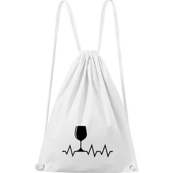 Sportovní batoh DOBRÝ TRIKO Bavlněný batoh Tep srdce víno Barva: Bílá
