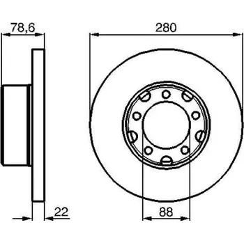 Brzdový kotouč BOSCH Brzdový kotouč plný Ø280mm 0 986 478 529