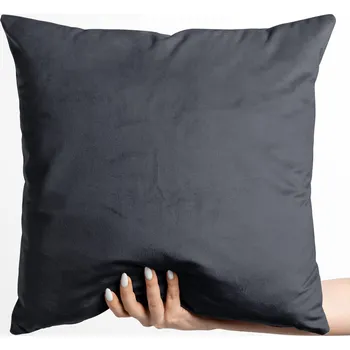 Povlak na polštářek Sametový povlak na polštář Velvet Premium SVP-004 Antracitově šedý 50 x 50 cm