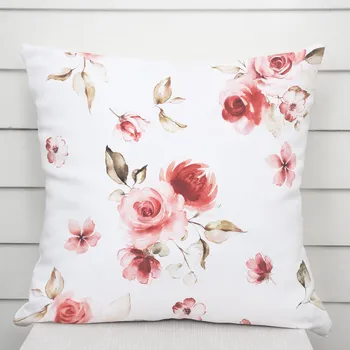 Povlak na polštářek Dekorační povlak na polštář TF-023 Červené růže na bílém 50 x 60 cm