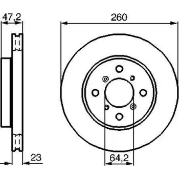 Brzdový kotouč BOSCH Brzdový kotouč větraný Ø260mm 0 986 478 415