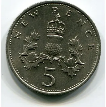VELKÁ BRITÁNIE. 5 pence 1969.
