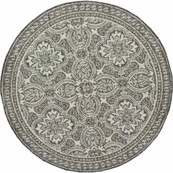 Koberec Kusový koberec FLAT 21193 ivory silver grey kruh Rozměr: 120x120 cm
