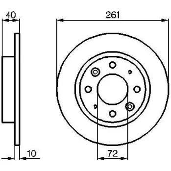 Brzdový kotouč BOSCH Brzdový kotouč plný Ø261mm 0 986 479 018