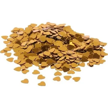 Konfeta Konfety posypové, SRDCE / srdíčka, zlatá barva, 14g (zn. APAC)