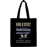 Velká plátěná taška s potiskem Důležité babiččina nákupní taška