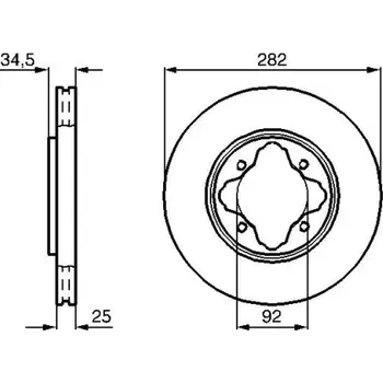 Brzdový kotouč BOSCH Brzdový kotouč větraný Ø282mm 0 986 478 634