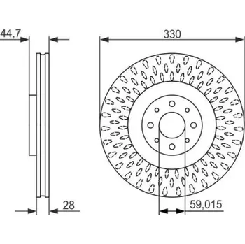 Brzdový kotouč BOSCH Brzdový kotouč větraný Ø330mm 0 986 479 648